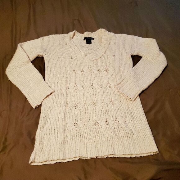 Calvin Klein Jeans Cream Knit Sweater Size Small - Picture 1 of 6
